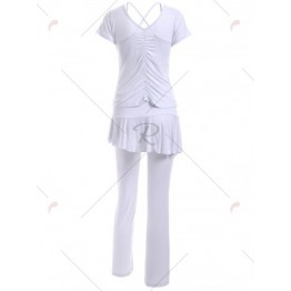Short Sleeve T-Shirt and Pants and Tank Top Sport Suit