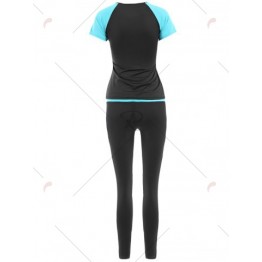 Sports Round Collar Short Sleeves Printed Bodycon Women's Activewear Suit