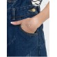 Chic Square Neck Sleeveless Pocket Design Ninth Denim Jumpsuit For Women620036