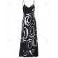 Stylish Spaghetti Strap Sleeveless High Low Printed Women s Dress522084