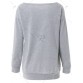 Casual Style Scoop Collar Long Sleeve Black Letter Pattern Women s Sweatshirt280158