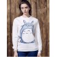 Stylish Women s Round Neck Cartoon Pattern Long Sleeve Sweatshirt298845
