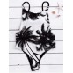 Chic Spaghetti Strap Coconut Tree Print Backless Women's Swimwear